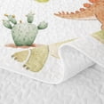 thumbnail image 5 of Feelyou Desert Tropical Cartoon Dinosaur Twin Quilt Set for Boys Girls, Cute Volcano Palm Tree Twin Coverlet Set, Green, 2 Pieces, 5 of 7