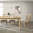 thumbnail image 4 of Roundhill Furniture Verta 5-PC Dining Set, Dining Table with 4 Cross Back Chairs, Light Oak Finish, 4 of 18
