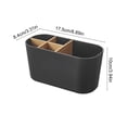 thumbnail image 3 of Divided Bathroom Countertop Organizer, 6.89-Inch Plastic Toothbrush Holder and Toiletry Storage Box with Removable Compartments, Black, 3 of 6