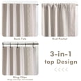 thumbnail image 5 of DriftAway Boho Linen Blackout Curtains Double Layer Thermal Insulated Farmhouse Vintage Geo Retro Square Printed Pattern Lined Drapes for Living Room Bedroom 84 Inches Long Back Tab 2 Panels Beige, 5 of 8
