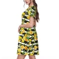 thumbnail image 2 of Vsdgher Orange et Citron pour Femmes Été 2025 Robes Midi Décontractées Légères Manches Courtes Col Rond Robe de Plage, 2 of 6