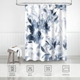 thumbnail image 7 of Burgundy floral shower curtain, watercolor floral bathroom shower curtain, modern abstract ink decorative fabric shower curtain set (with 12 hooks), 7 of 7