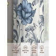 thumbnail image 6 of Vintage Flower Sheer Curtains 84 inches Long 2 Panels Set Abstract Floral Art Leaf Yellow Blue Sheer Window Curtain Rod Pocket Voile Drapes for Living Room/Bedroom, Each 52" W x 84" L, 6 of 7