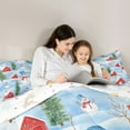 thumbnail image 4 of jejeloiu Christmas Snowmen Twin Bedding Sets 7-Piece,Western Xmas Cabin Bedding Comforter Set,Happy New Year Sheet Sets For Children,Lightweight Room Decor Reversible, 4 of 8