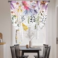 thumbnail image 3 of Wild Flowers Tie Up Curtains for Windows, Adjustable Balloon Window Shades, Farmhouse Country Floral Leaf Plant Kitchen Window Treatments Adjustable Roll Up Curtain for Basement/Nursery 52"x45", 3 of 8
