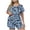 Blue#2, variant on Tnhcen Plus Size 2 Piece Pajamas Set for Women Crew Neck Shorts Lounge Sets Heart Print Sleepwear Soft Loungewear XL-5XL