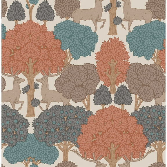 Advantage Forest of Arden Apricot Deer Wallpaper