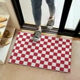 thumbnail image 2 of Red and White Checkered Pattern Door Rugs,Washable Non Slip Door Mats Indoor,Decorative Door Mats,Entry Mat Indoor for Entrance,Bedroom,Kitchen,Bathroom,16"x24", 2 of 6