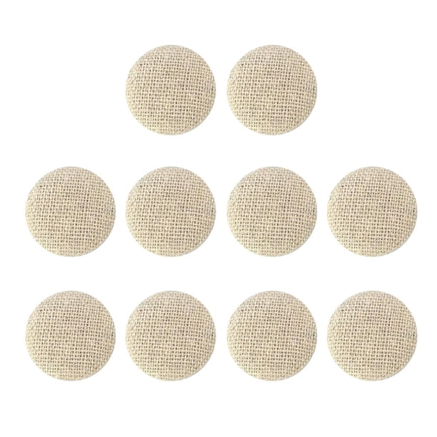 10 botones de tela de 20 mm para manualidades, decoración de ropa Beige