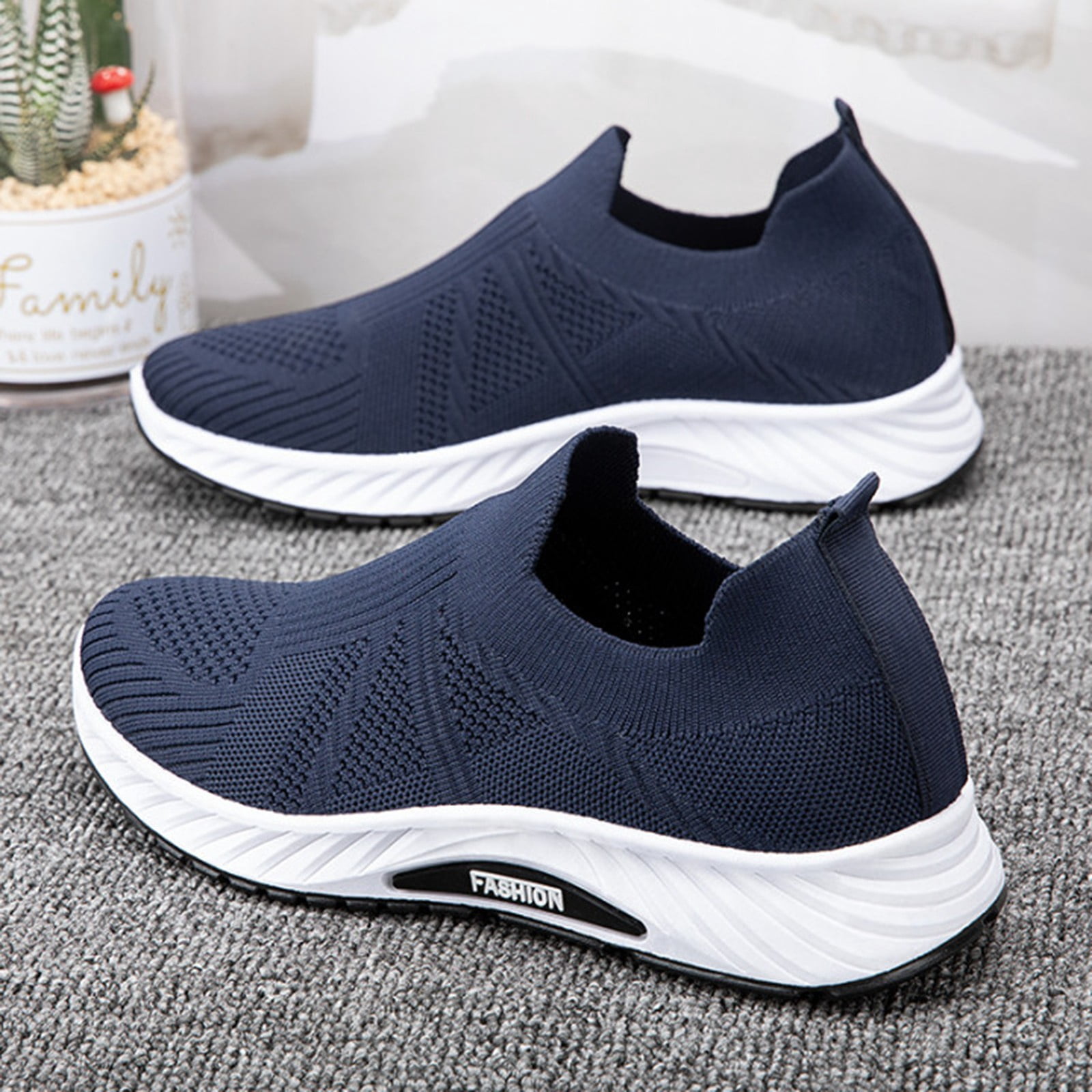 Dakaela Mens Hands Free Slip on Shoes Lightweight Walking Sneakers Mesh Breathable Casual Shoes Blue 11