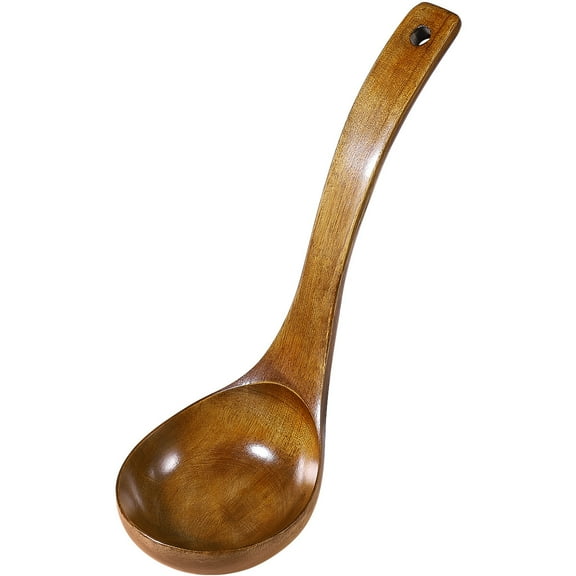 Minkissy 1Set Wooden Spoon Serving Spoon for Moms and Grandmas Long Handle 9 x 28 cm