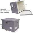 thumbnail image 2 of Collapsible Linen File Organizer Box, Easy To Slide File Folders, Compatible with Letter/Legal Hanging Filing Organization，Durable File Storage Organizer for Office Work/Home/Decor (Gray, 2 Pack), 2 of 5