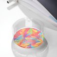 thumbnail image 6 of Round Glass Ashtray 8.5×3.5in Non-Bubble Anti-Rolling Edge Smooth Not Hurt Hands For Living Room Bedroom Work Hotel Office Car Red Tie Dye Background Rainbow Colors (5), 6 of 8