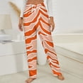 thumbnail image 3 of Tiger Print Orange Winter Female Pants Flannel High Waist Women Pants Lady Warm Straight Leg Plush Trousers, 3 of 7