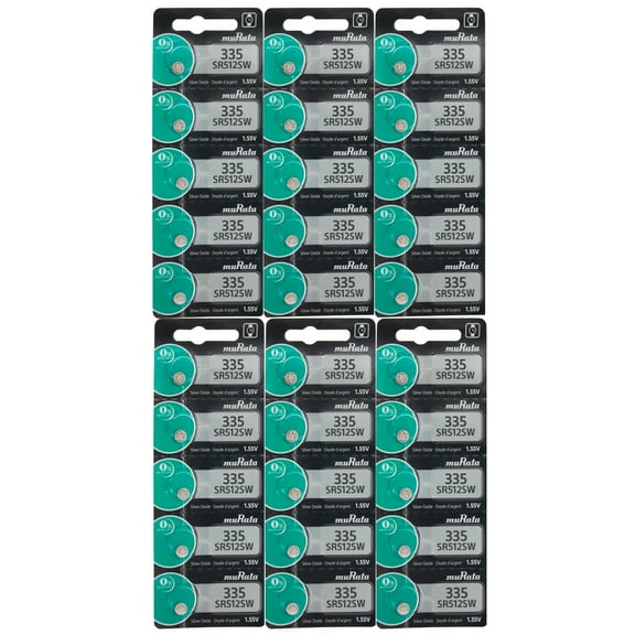 30-Pack 335 / SR512SW Murata Silver Oxide Button Batteries