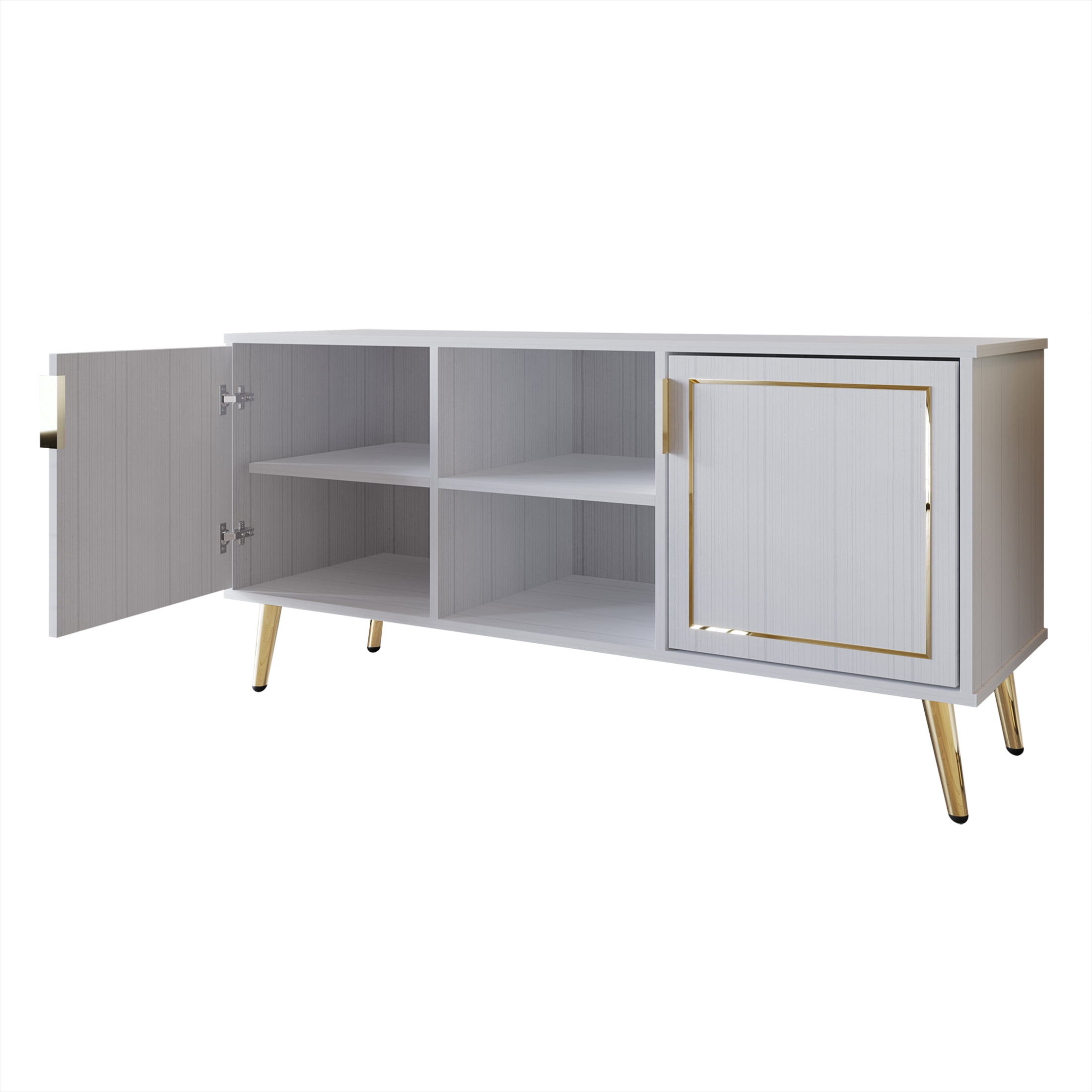 Castle Place Glam 47" TV Stand Console for TVs up to 55", White