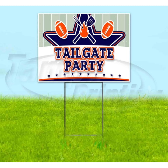 Tailgate Party Gators (18" x 24") Yard Sign, Includes Metal Step Stake