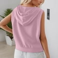 thumbnail image 4 of Sleeveless Hoodie for Women 2026 Trendy Casual Plain Hooded Sweatshirt Womens Pullover Top Spring Summer Outfits, 4 of 7