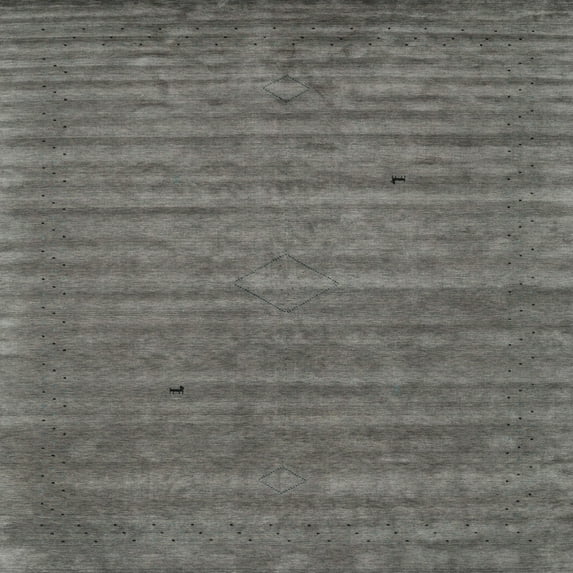 Ahgly Company Indoor Square Contemporary Carbon Gray Abstract Area Rugs, 7' Square