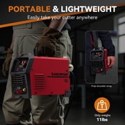 ARCCAPTAIN 55A Plasma Cutter,Non-Touch Pilot ARC Air Plasma Cutting Machine,Large LED Display,1/2 Clean Cut,Post Flow,120/240V Dual Voltage IGBT Inverter,2T/4T,and 1/4-18 NPT, for Beginners DIY
