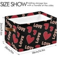 thumbnail image 3 of Coolnut Foldable Storage Bins Red Heart Fabric Storage Baskets Collapsible Decorative Baskets Closet Organizer Bins with PU Handles for Shelves Home Closet Bedroom Living Room-2Pack Decor Gifts, 3 of 7