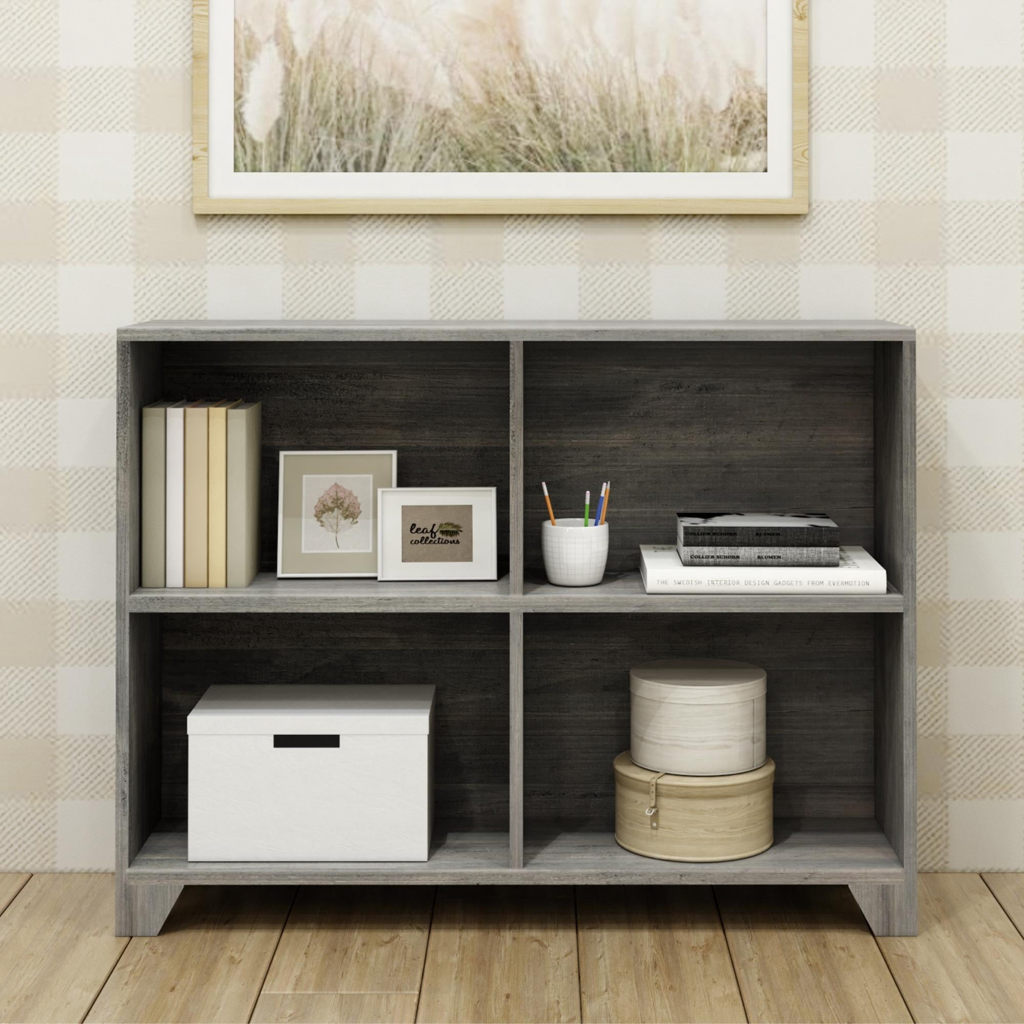 Max & Lily Bookshelf, 4 Shelves Bookcase, Solid Wood Bookshelves for Bedroom