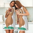 thumbnail image 4 of Easygdp Cute Sloth In Yoga Pose Tree Camisón de manga corta para mujer, informal, estampado, 4 of 6