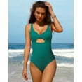 thumbnail image 2 of Asoul One Piece Ribbed Swimsuits for Womens High Cut Padded Monokini Bathing Suit, 2 of 6