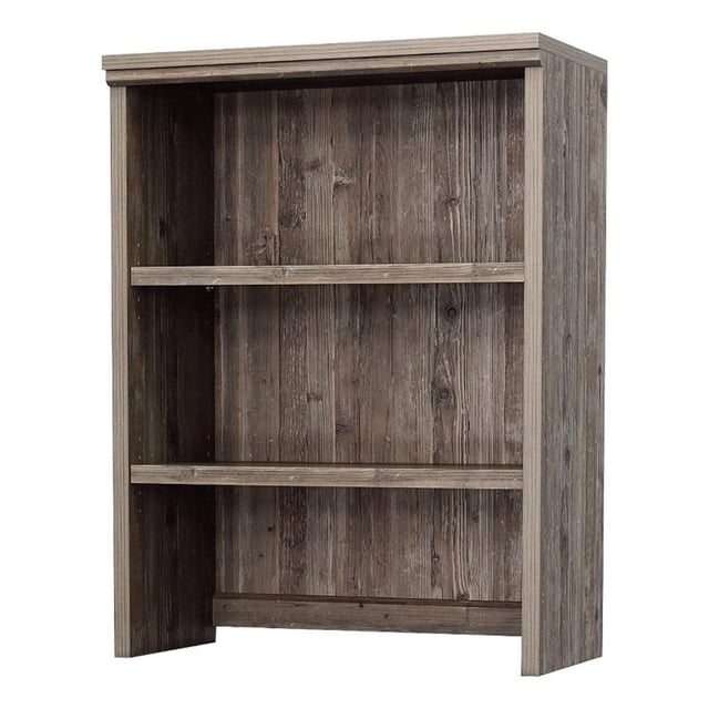 Pemberly Row Bibliothèque en Bois Manufacturé en Pin Galet / Finition Brune