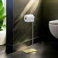 thumbnail image 2 of Gatco 1331B Square Freestanding Toilet Paper Holder, Crystal Clear Acrylic/Brass, 2 of 5