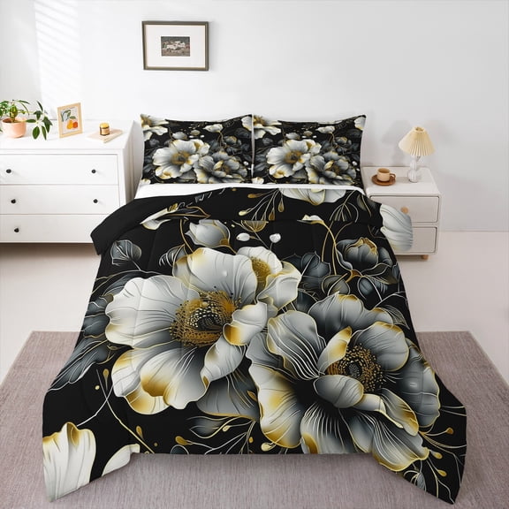 Feelyou Vintage French Floral Full Size Comforter Sets, Rustic Farmhouse Bedding Comforter Set, Southwestern Reversible Bedding Sets, Breathable Home Decor, 3-Piece