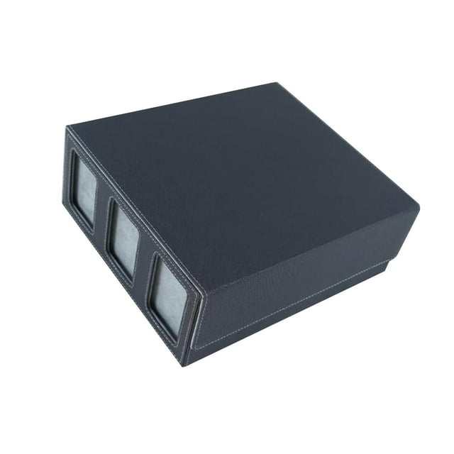 Tachiuwa Card Deck Box Container Strong Versatile Display Organizer Sports Cards Case Black Gray
