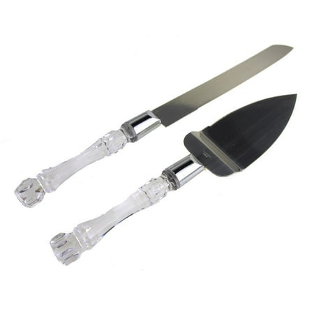 

Stainless Steel Wedding Cake Knife Server Set 2-Piece 10-1/2-Inch Silver/Crystal