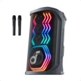 thumbnail image 1 of Soundcore Rave 3S AI Party Speaker with 2 Wireless Microphones, 200W Sound, AI Vocal Removal, Reverb, Light Show, 12H Playtime, Portable Bluetooth PA System for Home, Party, or Backyard, 1 of 6
