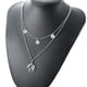 thumbnail image 4 of Collar con colgante de mapa del mundo de doble capa, 2 piezas, moderno, sencillo y lujoso, para mujer (dorado y plateado)., 4 of 7
