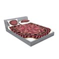 thumbnail image 2 of Ambesonne Ethnic Fitted Sheet & Pillow Sham Set, Red Mandala Pattern, Queen, Magenta and Yellow, 2 of 2