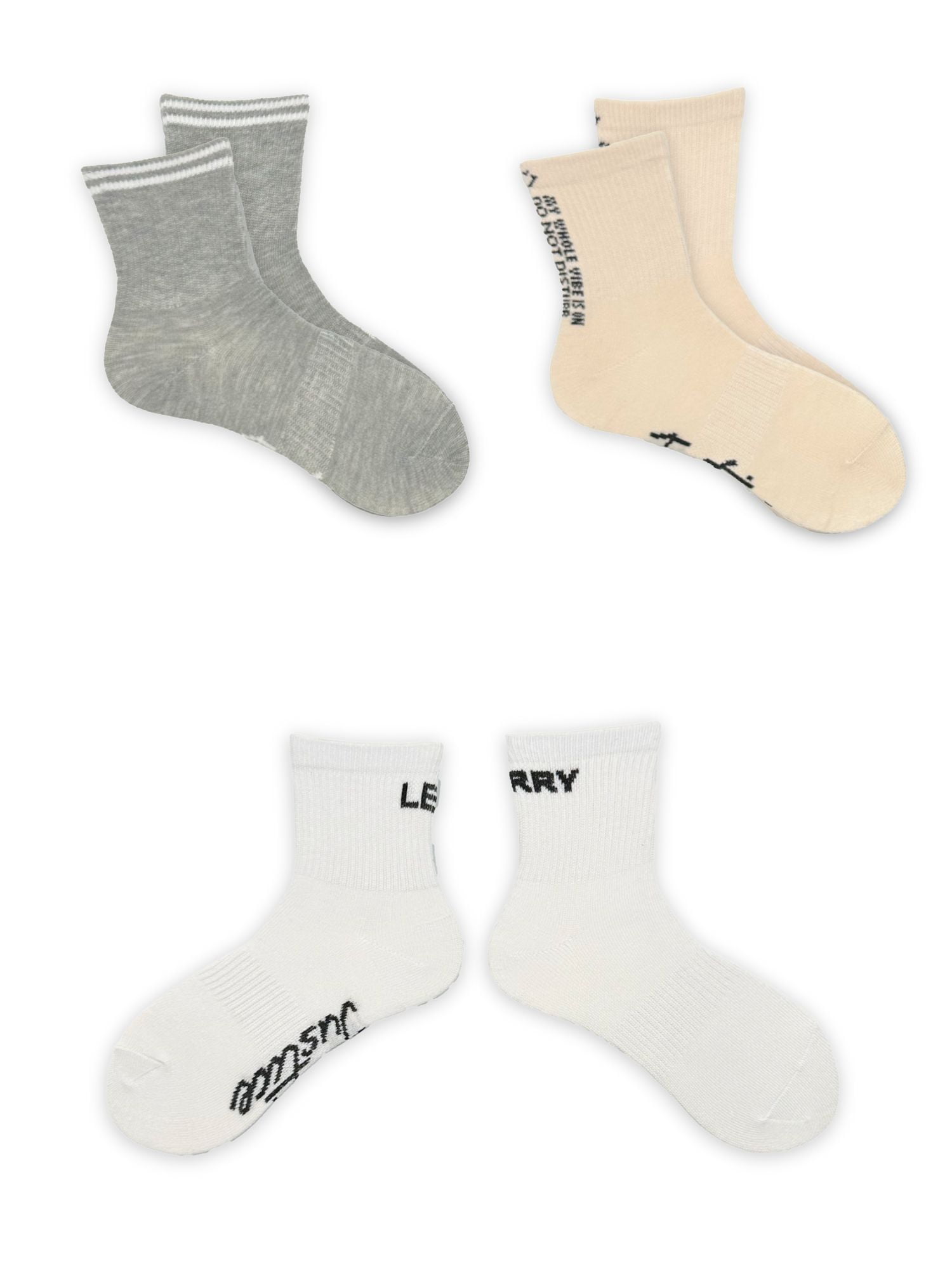 Justice Girls Mid Crew Socks 3-Pack, Sizes M-L - Walmart.com