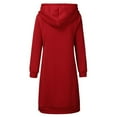 thumbnail image 6 of Womens Long Sleeve Tops Women's Solid Color Sweatshirt Women's Casual Hooded Sweater Dress Split Hem Long Sleeve Pullover Tunic Top For Daily Wear In Fall And Winter, 6 of 8