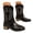 Black, variant on Cowboy Boots for Women Pointed Toe Embroidery Mid Calf Western Riding Boots Stacked Heel Booties