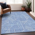 thumbnail image 4 of HomeRoots 672891 8 x 10 ft. Blue & Ivory Abstract Geometric Transitional Washable Machine Made Rectangle Area Rug with UV Protection, 4 of 7