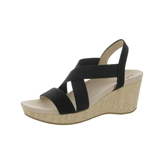 LifeStride Womens Delta 2 Open Toe Strappy Wedge Sandals
