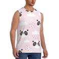 thumbnail image 2 of Bingfone Cute Panda Pattern Men's Tank Tops Workout Sleeveless Tee Shirts Running Beach Tanks for Men-Small, 2 of 8