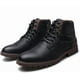 thumbnail image 2 of Botas cortas de cuero para hombre, estilo retro, antideslizantes, con cremallera lateral, informales, para otoño e invierno., 2 of 5