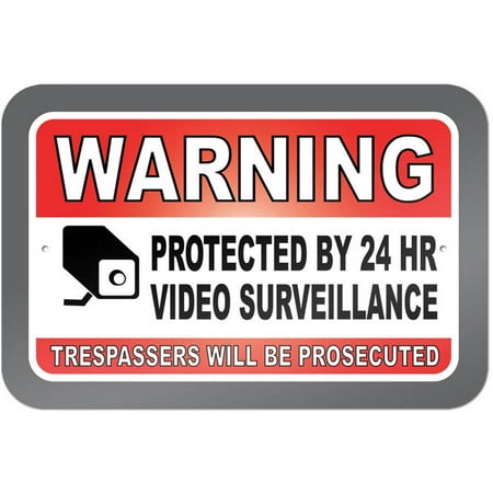 Moose Warning Sign - Warning Protected By 24 Hour Video Surveillance Trespassers Will Be Prosecuted Sign