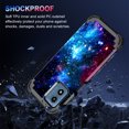 thumbnail image 5 of Casetego for Moto G 5G 2024 Case,Glow in The Dark Three Layer Heavy Duty Shockproof Protection Hard Plastic Bumper+Soft Silicone Protective Case,Shiny Blue, 5 of 7