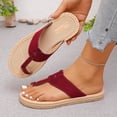 thumbnail image 6 of Lenago Women Sandals Casual Summer Solid Color Peep Toe Flops Stylish Flat Slippers 37, 6 of 9