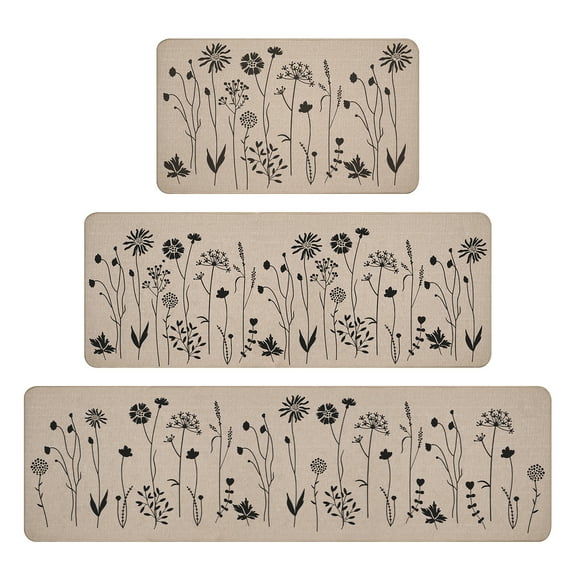 Kitchen Mat Set of 3, Non Slip Anti-Fatigue Rugs for Kitchen, Office, 17"x59", 17"x47" and 17"x29"