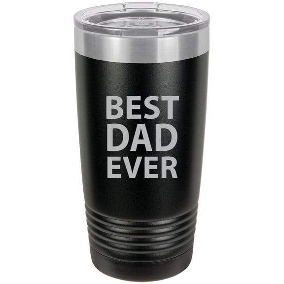 Best Dad Ever Stainless Steel Engraved Insulated Tumbler 20 Oz Travel Coffee Mug, Black