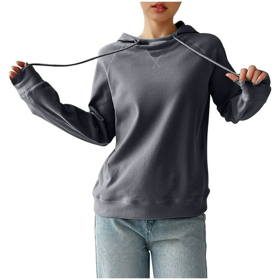 Long Sleeve Shirts for Women, Women's Merino Wool Blend Hoodies 2026 Spring Crewneck Sweatshirt Long Sleeve Knitted Sweater with Drawstring