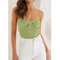 thumbnail image 2 of Womens Tube Tops Summer Sweater Twist Knot Front Knit Bandeau Strapless Ribbed Sleeveless Y2K Corset Crop Top, 2 of 6